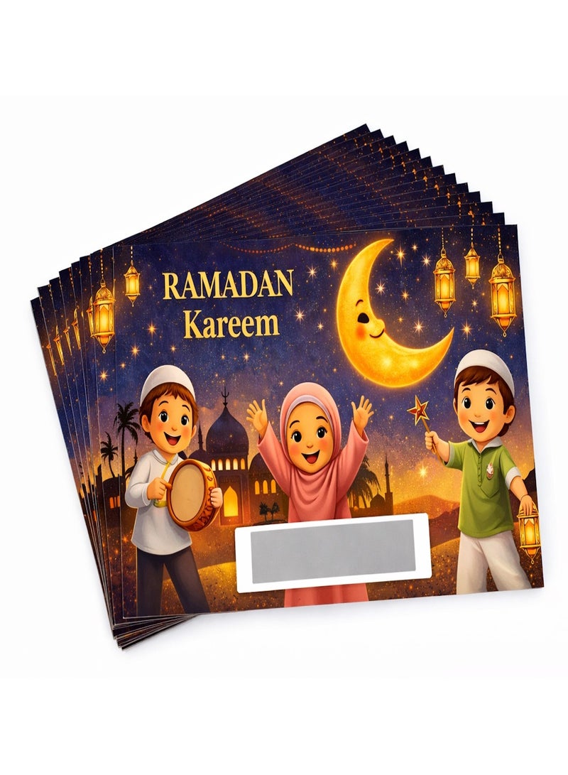 JOLLITY LLC Ramadan Kareem 15 pcs Scratch & Win Cards for Kids – Surprise Game | Fun Ramadan Activity with Small Toys & 1 Big Prize | Party Game & Daily Ramadan Surprise - Image 1